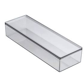 Lj-072-transparent Aiyoo Transparent Flatware Tray Kitchen Drawer Organizer With Lid - Plastic