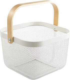Ajioda 750139832330 Metal Mesh Steel Basket Storage Organizer Multi-functional White