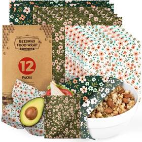 Akeeko 768788112109 Reusable Beeswax Food Wraps - Assorted 12 Pack Plastic-free Akeeko 768788112109 Reusable Beeswax Food Wraps - Assorted 12 Pack Plastic-free