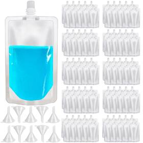 A116 Alaeseje 710436646795 100 Pcs Plastic Flasks 8 Oz Concealable And Reusable Drink Pouches Leak Proof