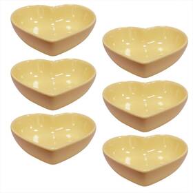 Albedel A-ssdish- Heart -yx6 Yellow 6 Pcs Shaped Porcelain Soy Sauce Dish Ceramic Dip Dipping Bowls Albedel A-ssdish- Heart -yx6 Yellow 6 Pcs Shaped Porcelain Soy Sauce Dish Ceramic Dip Dipping Bowls