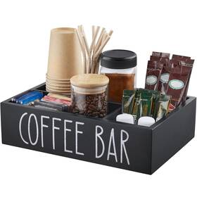 Albar03 Alelion Aleion Coffee Station Organizer - Wood Countertop Accessories With