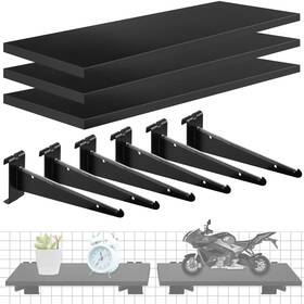 All-136 Alffun 3 Pcs Gridwall Shelf With Metal Brackets 16 Inch X 8 Wooden Shelves Hea