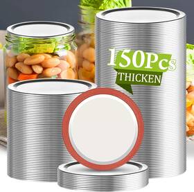 A-0017 Aliggbent 150 Pcs Wide Mouth Canning Lids 86mm Airtight Split-type Silver