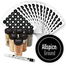 071184 Allspice Ultimate Spice Label Set 525 Labels Black- Modern Font
