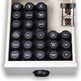 Allspice 853867006339 Indrawer Spice Rack Organizer With Short Jars 12 3 Inch Jar