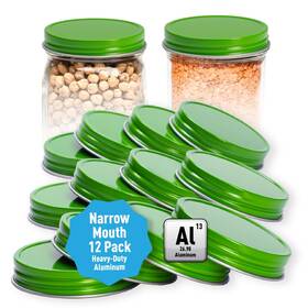 Allspice 853867006902 Rust-proof Narrow Mouth Aluminum Metal Mason Jar Green
