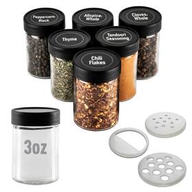 Asjs6 Allspice 3 Inch Glass Spice Jars Fluid Ounces- 6 Pack 3oz Asjs6 Allspice 3 Inch Glass Spice Jars Fluid Ounces- 6 Pack 3oz