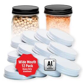 Asmj12w Allspice Rust-proof Wide Mouth Aluminum Metal Mason Jar White Asmj12w Allspice Rust-proof Wide Mouth Aluminum Metal Mason Jar White
