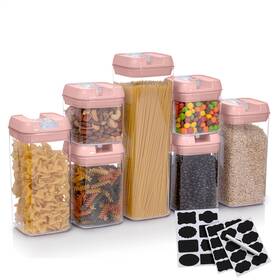 Cc-7pcfstrcnr-pk-fba-vp Alphx Innovations Set Of 7 Airtight Food Storage Containers - Pantry Organizer Bins Bpa Free P