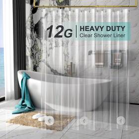 Amazerbath 602299826172 Heavy Duty Shower Curtain Liner 12 Gauge 72 X Inches Clear Sho