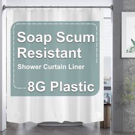 H6th10010010003 Amazerbath Plastic Shower Curtain 72 X 65 Inches Peva Heavy Duty White Showe