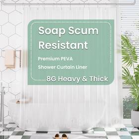 Hqq-15-47 Amazerbath Frosted Shower Curtain Plastic 72x72 Inches Heavy Duty Cur