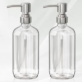 Hqq-32-01 Amazerbath Soap Dispenser 2 Pack Glass With Pump Stainless St