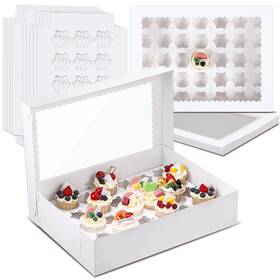 Hos-amazingspark-4207 Amazingspark 5 Pack 35 Count Cupcake Boxes Mini Containers 16.9 X 13 4 Inch Wh