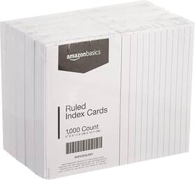 Amz3x5r Amazon Basics Ruled Lined Index Cards 1000 10 Pack Count White