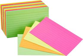 Amz81300 Amazon Basics Ruled Index Flash Cards 300 Count Pack Of 1 Assorted Neon