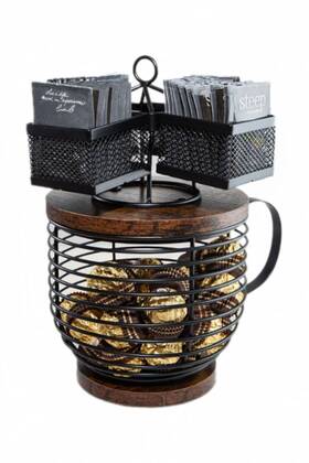 Ameriva 197644062386 Coffee Pod Holder And Tea Bag Organizer. 2-in-1 Storage Solution For K-cups