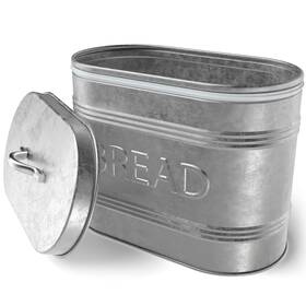 A7cj009r Amici Home Rustic Kitchen Galvanized Metal Bread Storage Bin 288 Oz Gray
