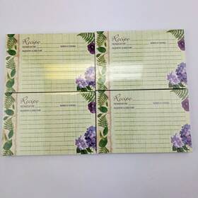 Amscan 781587700910 4 Packs Recipe Cards 40 Ct Each Double Sided 4x6 Inch Green Flower Leaves Sealed