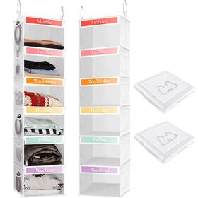 Ssu-220927-d Amylove 2 Pack 6 Shelf Weekly Clothes Organizer For Kids With Side Pocket 47