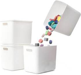 Amyup 751390251502 4 Piece Plastic Storage Baskets Boxes With Lids 11.8x8x9.8 Inch Stackable Org Amyup 751390251502 4 Piece Plastic Storage Baskets Boxes With Lids 11.8x8x9.8 Inch Stackable Org