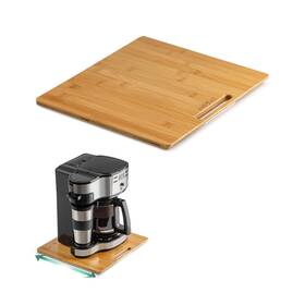 Anboxit 975471710236 Bamboo Appliance Slider Sliding Tray For Coffee Maker Kitchen Countertop Ap