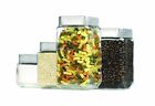 Anchor Hocking Square Glass Canisters W Stainless Steel Gasketed Lids Set Of 4 048676460476