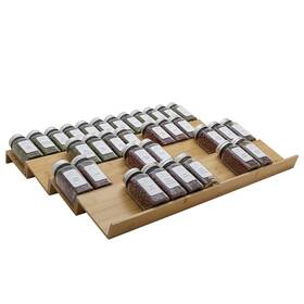 Angimio 728990858912 Bamboo Spice Rack Drawer Organizer - 8 Pieces Set- 11 Inch Wide Per Piece Combi