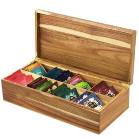 Myx0020 Ansonation Acacia Wooden Tea Bag Organizer And Storage Box Coff