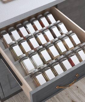 Aa-4aa Antimbee Spice Drawer Organizer 4 Tier- Pack Acrylic Rack Tray For D