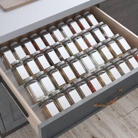 Aa-8aa Antimbee Spice Drawer Organizer 4 Tier- 8 Pack Kitchen Rack Tray For D
