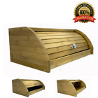 Ao-nnqffhex Blue Donuts Bamboo Bread Box Wooden Top Roll 689198877276