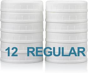 12bai-regular Aozita 12 Pack Regular Mouth Mason Jar Lids For Ball Kerr And More - Plastic