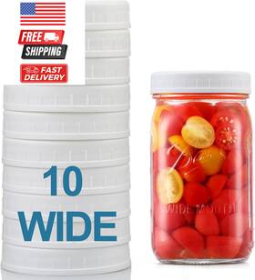 Dabai-10 Aozita 10 Pack Wide Mouth Mason Jar Lids For Ball White