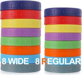 Z10-x8dx Aozita 16 Pack Plastic Mason Jar Lids Fits Ball Kerr And More 8w 8r - 2