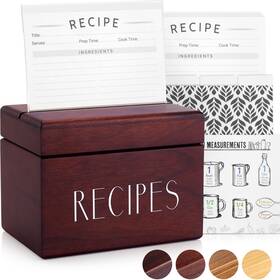 Apace Living 787303543891 Recipe Box With 50 Cards And Dividers - Vintage Style Sapele Wood 4x6 Apace Living 787303543891 Recipe Box With 50 Cards And Dividers - Vintage Style Sapele Wood 4x6