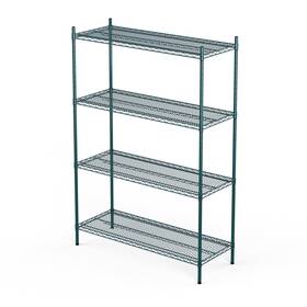 Ssu-1436 Aplss Nsf 4-tier Green-epoxy Storage Shelves 14 Inch X36 X63 Moist&dry Environm Ssu-1436 Aplss Nsf 4-tier Green-epoxy Storage Shelves 14 Inch X36 X63 Moist&dry Environm