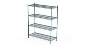 Ssu-1830 Aplss Nsf 4-tier Green-epoxy Storage Shelves 18 Inch X42 X63 Moist&dry Environm