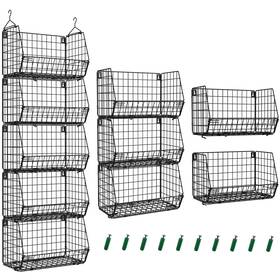 Hs-001 Aquzee Hanging Baskets For Organizing 5 Tier Wall Basket Storage Kitchen