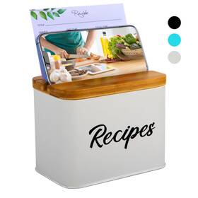 Arteight 761371999729 Recipe Box - White 4 Inch X6 Cards And Set Durable Card