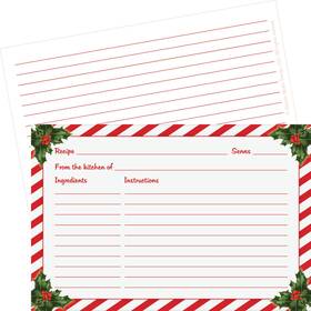 Artistic Media Design 616245675578 Christmas Recipe Cards Set Of 50 Double-sided 4x6 Premium Holiday R