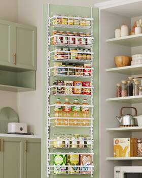 Apo-8w Asoibopi 8-tier Adjustable Over The Door Pantry Organizer With 2 Sets Hooks Fits Most Apo-8w Asoibopi 8-tier Adjustable Over The Door Pantry Organizer With 2 Sets Hooks Fits Most
