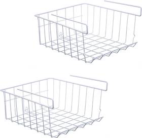 As-hk-01002 Astotsell Under Shelf Storage Basket 2-pack Hanging Metal Wire White