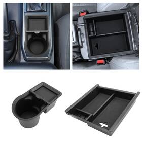 20251121 Aszsk For 2pcs Center Console Coin Box Organizer&water Cup Holder Insert Abs Materi 20251121 Aszsk For 2pcs Center Console Coin Box Organizer&water Cup Holder Insert Abs Materi