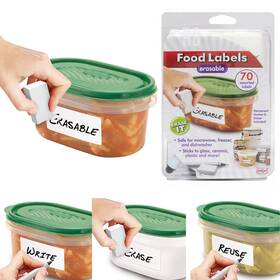 Atb 795735254585 70 Assorted Size Erasable Food Labels With Permanent Marker Eraser Meal Prep