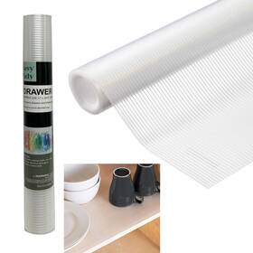 Ap69335-style2-1pc Atb 1 Roll Clear Ribbed Shelf Drawer Liner Cover 12 Inch X30 Non Slip Cushion Grip Mat