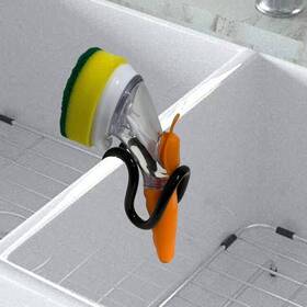 Auxphome 744591662628 Dish Wand Holder Adjustable Kitchen Dishwand Sink Caddy Sponge Brush H