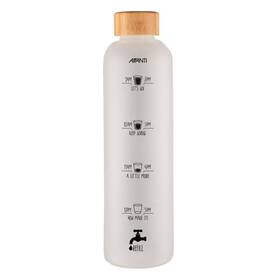 12449 Avanti Drink More Velvet Glass Water Bottle - Frosted White 1 Litre
