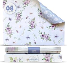 Aveline & Two Brothers 060889530017 Linen Scented Drawer Liners For Dresser - 8 Sheets Non Adhesive Cabinet Liner